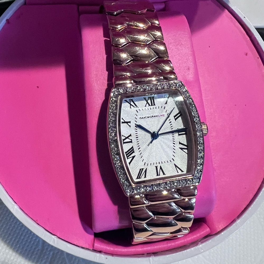 Isaac Mizrahi Gold Women's Watch with Crystal Accents - Picture 4 of 4